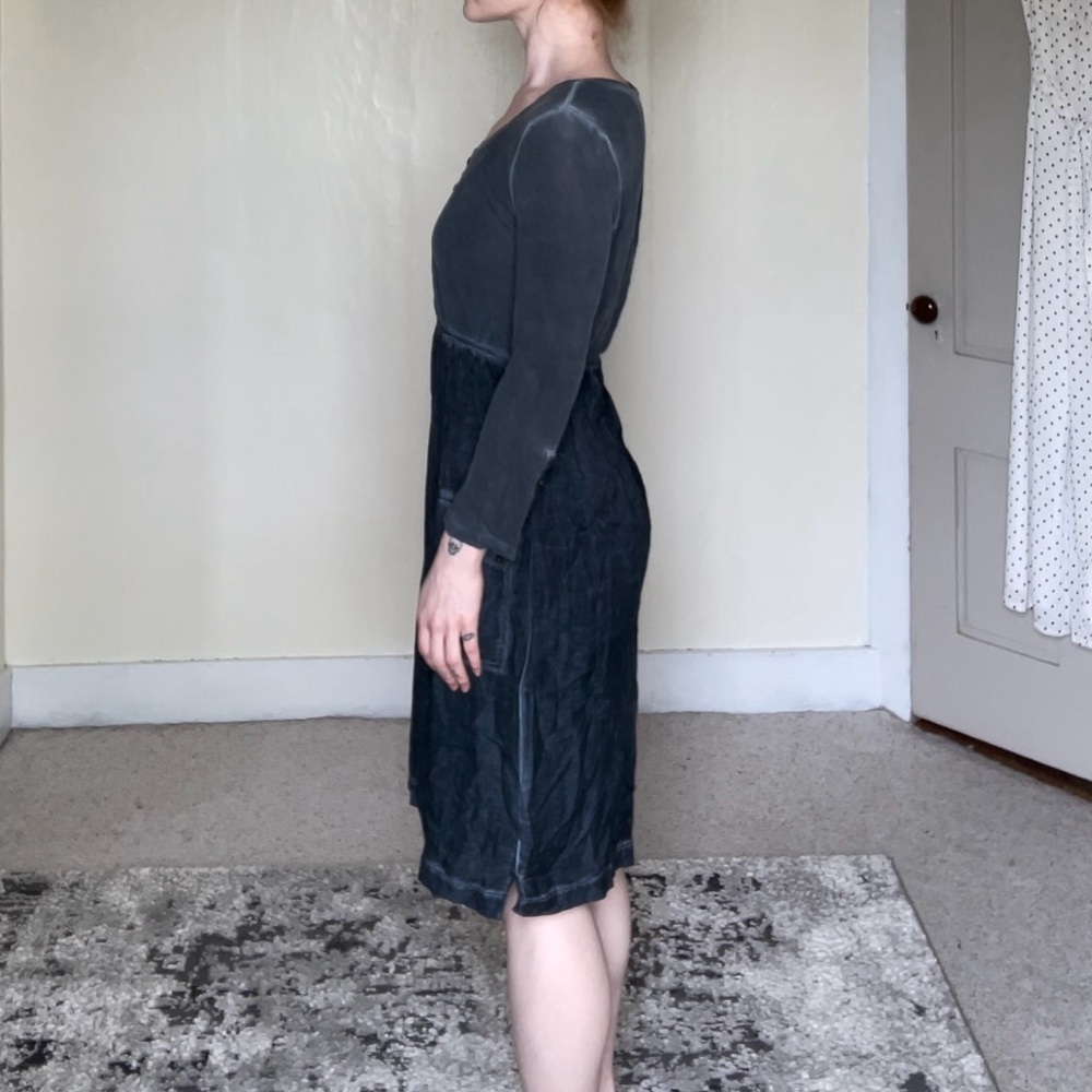 Soma Long Sleeve Scoop Neck Sundress Double Lined Adjustable Straps Button Up - Picture 4 of 13